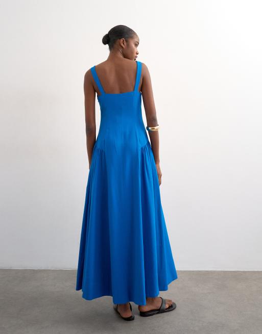Topshop – Maxi-Sommerkleid in Kobaltblau mit tiefer Taille, 2 von 4