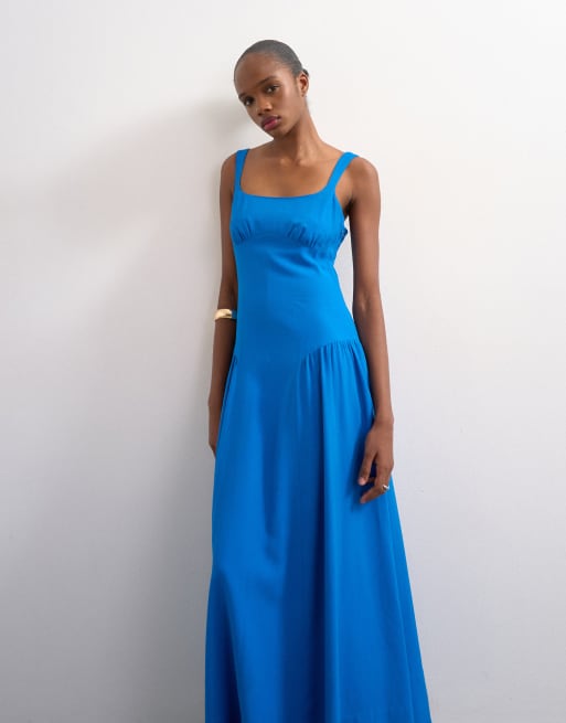 Topshop – Maxi-Sommerkleid in Kobaltblau mit tiefer Taille, 4 von 4