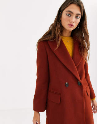 topshop maxi tailored coat in red