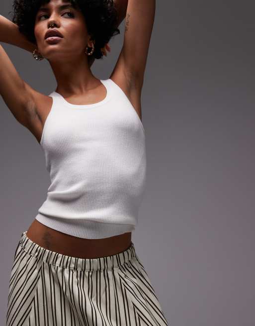 Topshop – Maxirock in Buttermilchgelb mit zusammengesetztem Streifenmuster, 4 von 5