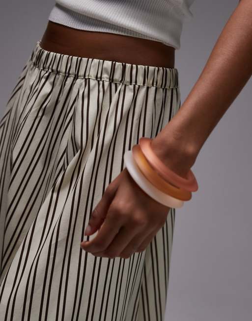 Topshop – Maxirock in Buttermilchgelb mit zusammengesetztem Streifenmuster, 5 von 5