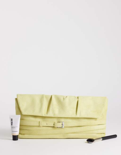 Topshop - Meadow - Bolso clutch amarillo verdoso extragrande con correa, 2 de 4