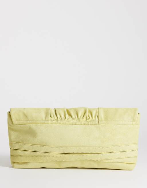 Topshop – Meadow – Chartreusegrön kuvertväska i oversize med remmar, 4 av 4