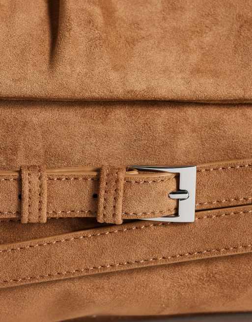 Topshop - Meadow - Gyldenbrun stor clutch-taske med strop, 3 af 4