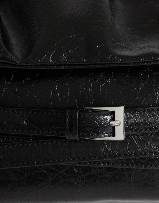Topshop - Meadow - Pochette in camoscio sintetico nera con cinturino, 3 di 4