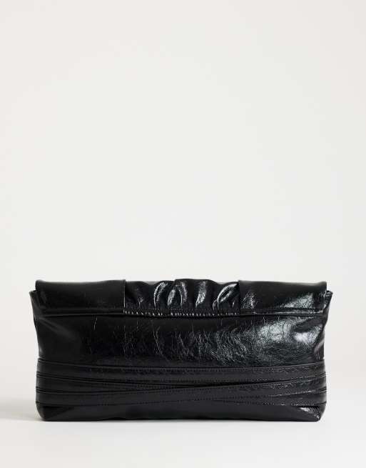 Topshop - Meadow - Pochette in camoscio sintetico nera con cinturino, 4 di 4