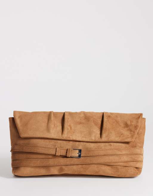 Topshop - Meadow - Pochette oversize color cuoio con fascette
