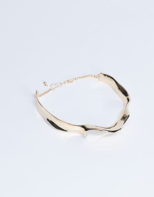 Topshop - Megan - Statement-Halskette in Goldoptik-Goldfarben
