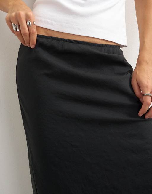 Topshop melfi 90s length skirt in black, 4 of 5