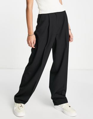 Topshop Mensy Peg Pants In Black