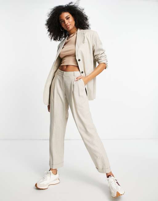 Topshop co-ord mensy peg trouser in sand