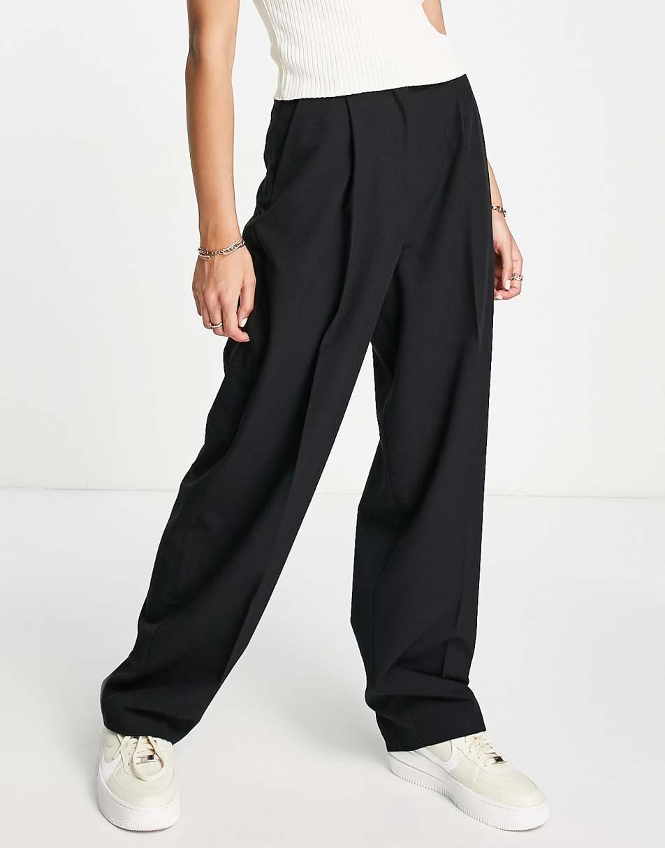 ASOS DESIGN Hourglass slim kick flare suit trouser in black