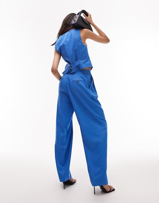 Topshop mensy trousers in blue