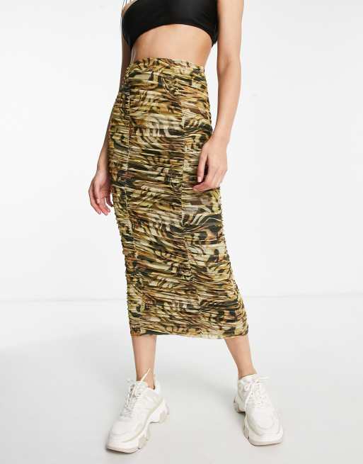 Leopard print midi skirt topshop sale