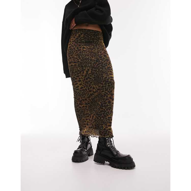 Leopard print midi skirt topshop sales