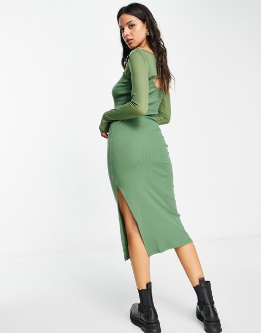 Topshop olive green store dress