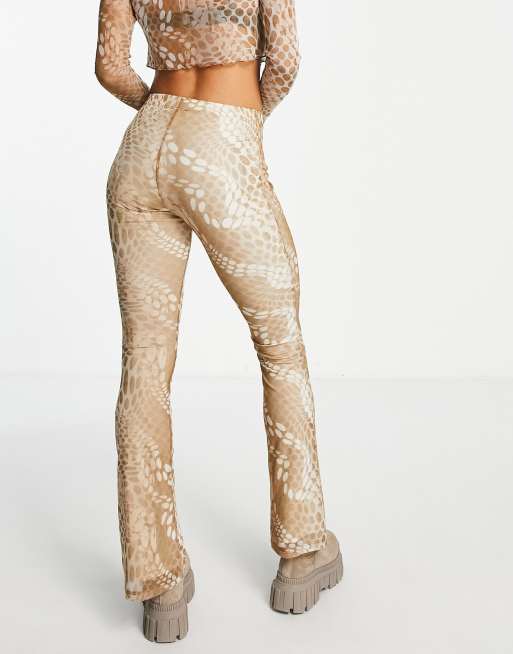 Topshop mesh flared pant in warped spot print - part of a set, 2 of 4