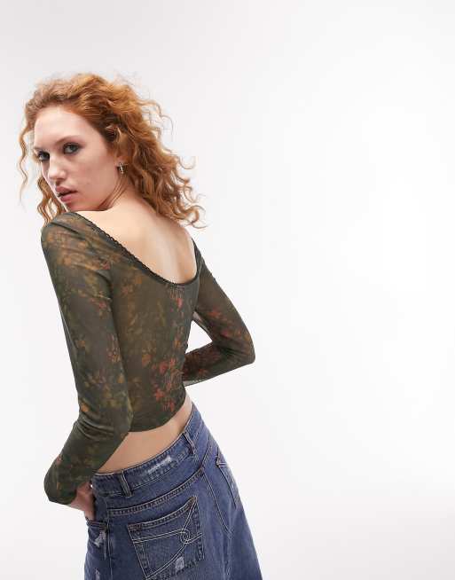 Long sleeve corset top best sale