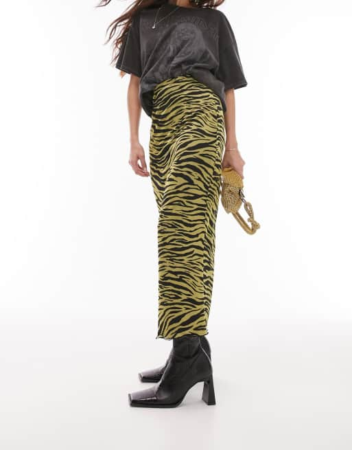 Zebra print 2025 skirt yellow