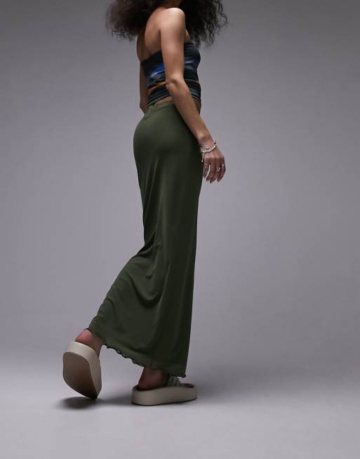 Topshop green hotsell maxi skirt