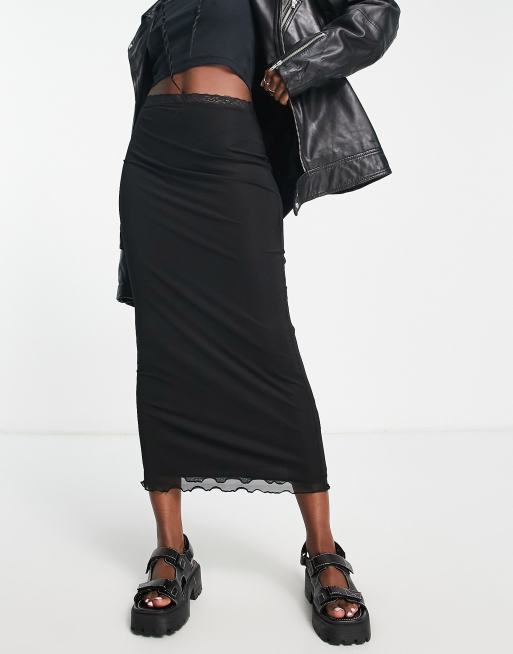 Asos midi hotsell skirt black