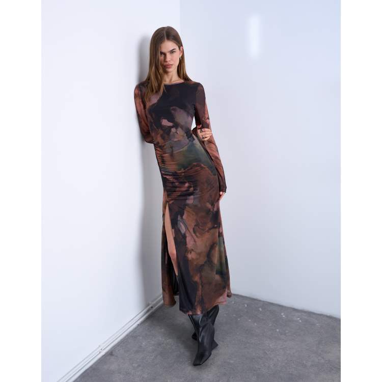 call it spring brown dress shoes AU REVOIR MESH MIDI DRESS IN BROWN – AKIRA