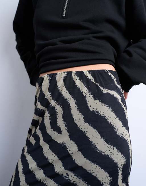 Topshop - Mesh maxi rok met zebraprint in multi, 3 van 5