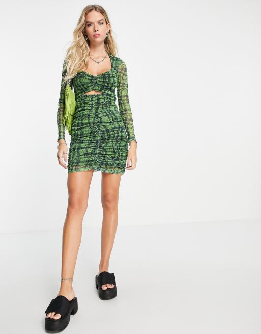 Topshop green 2025 snake print dress