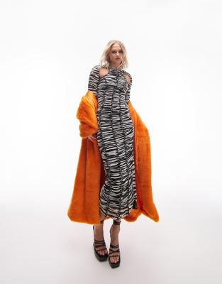 Topshop leopard 2024 print maxi dress