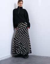 Topshop mesh zebra print maxi skirt in multi