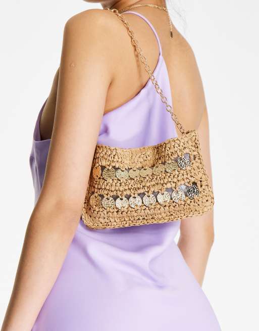 metal straw mix shoulder bag ASOS