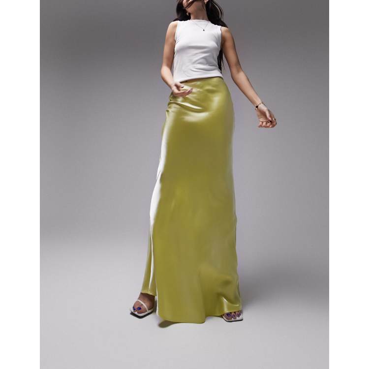 Topshop satin 2025 skirt yellow