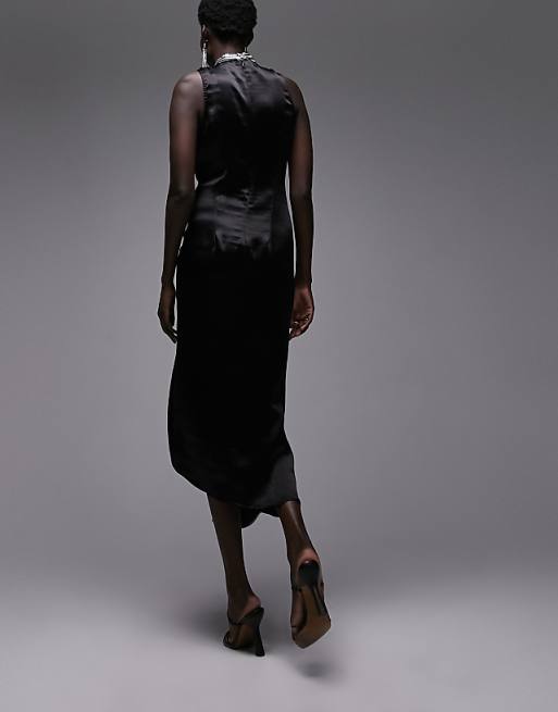 Metal Black Ruched Sheath Dress Metal Black Ruched Sheath Dress