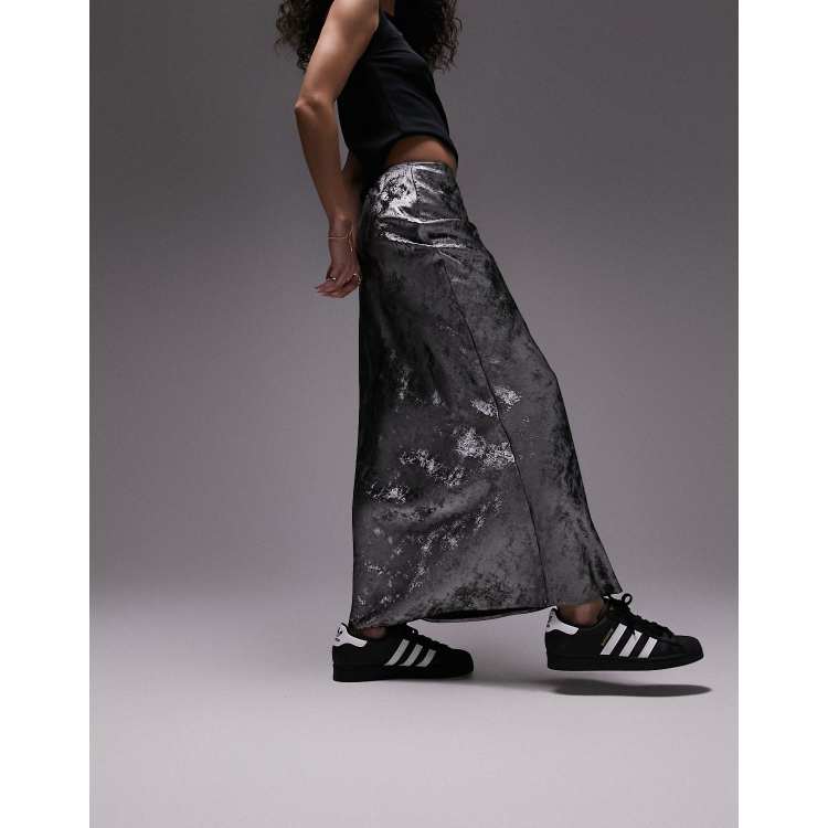 Metallic maxi skirt uk sale