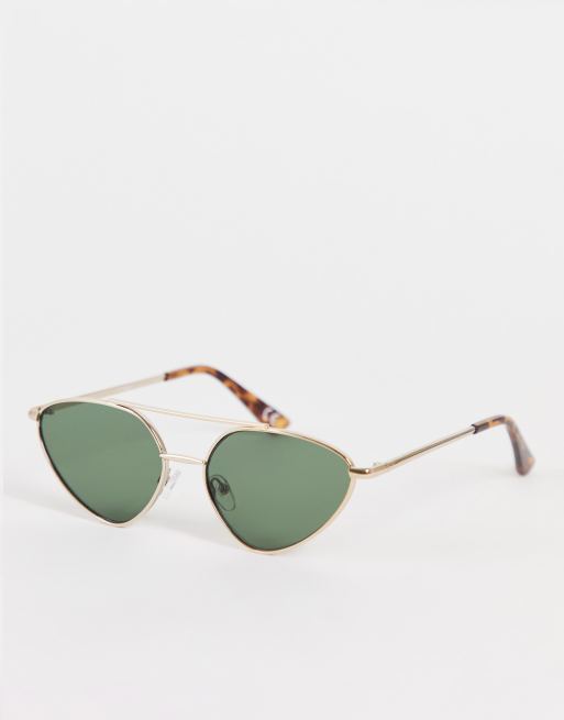 Topshop – Metalowe okulary przeciwsłoneczne typu kocie oczy z mostkiem