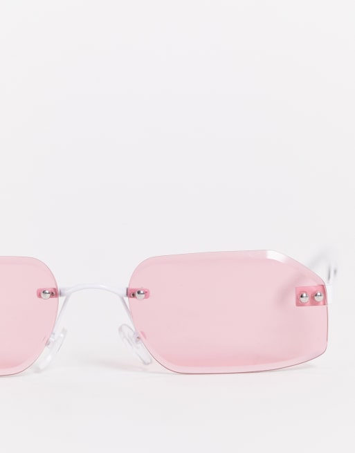 Topshop – Metalowe prostokątne okulary przeciwsłoneczne , 3 z 4
