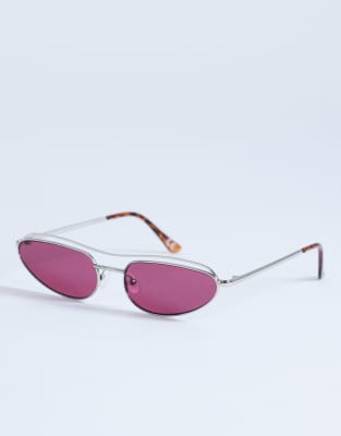 Topshop Topshop Mexico metal frame sunglasses in silver