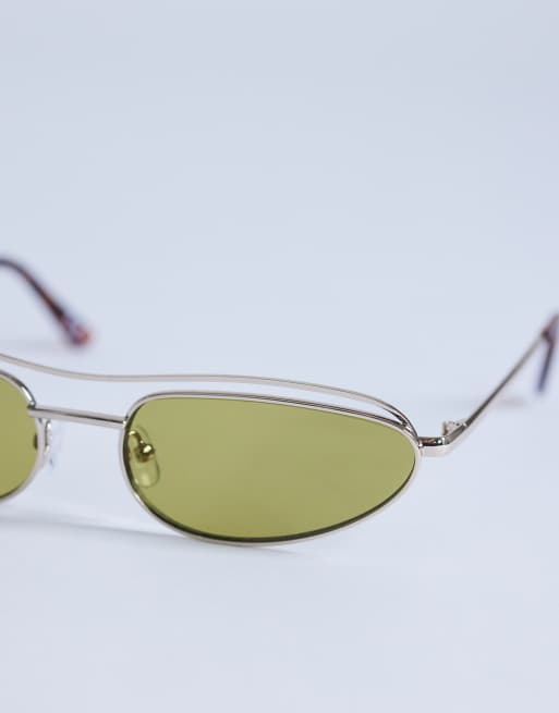 Topshop – Mexico – Sonnenbrille in Gold mit Metallgestell, 2 von 3
