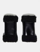 Topshop Gaby long ribbed gloves in black