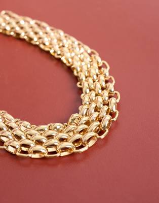 Topshop Mia Statement Necklace In Gold