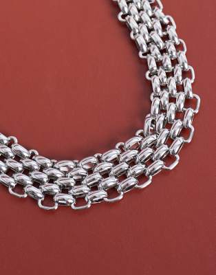 Topshop Mia Statement Necklace In Silver