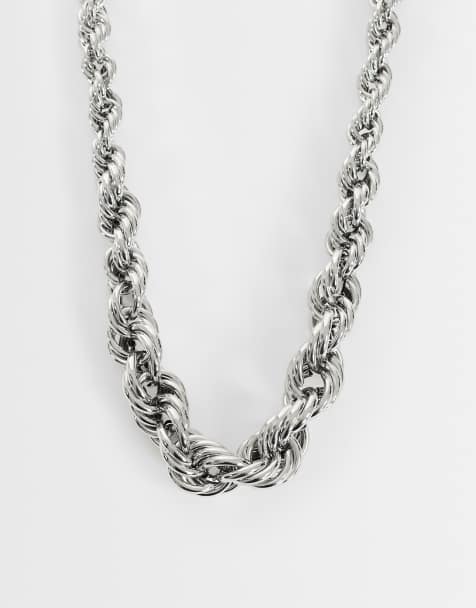 Topshop Mia twist necklace in silver - view 1