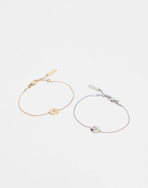 Topshop - Miami - Confezione da 2 bracciali multicolore con charm con stella