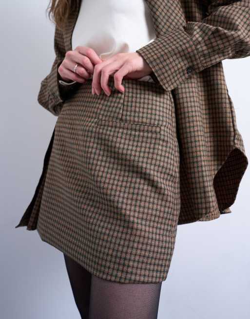 Topshop micro mini pelmet skirt in heritage plaid
