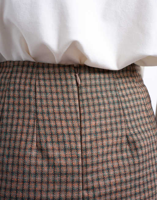 Topshop micro mini pelmet skirt in heritage plaid