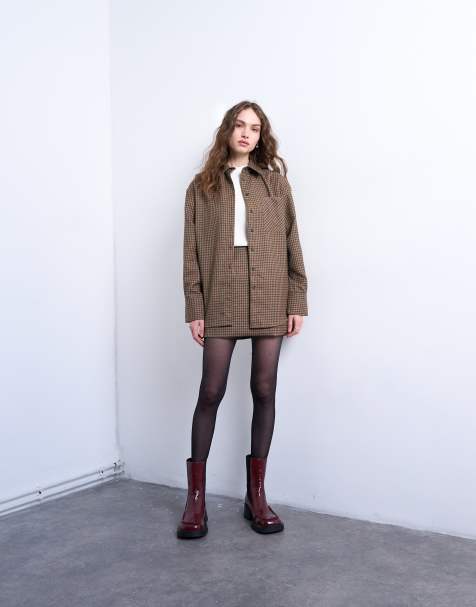 Topshop micro mini pelmet skirt in heritage plaid - view 1