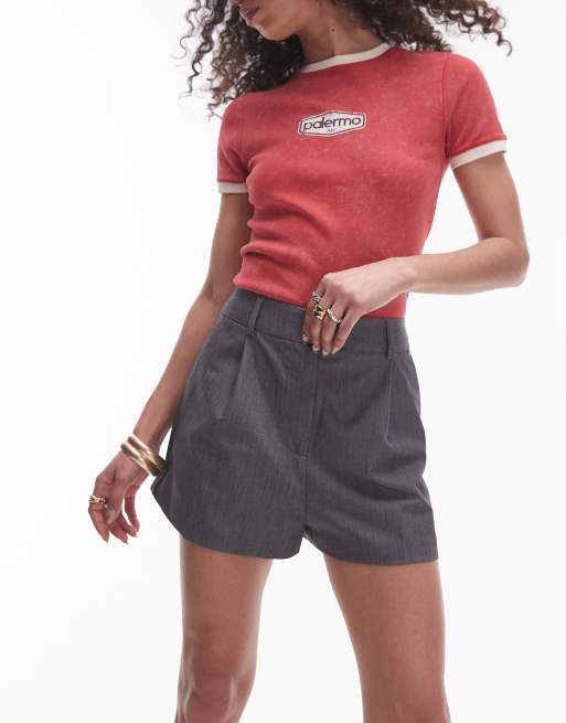 Topshop micro tailored shorts in gray ASOS