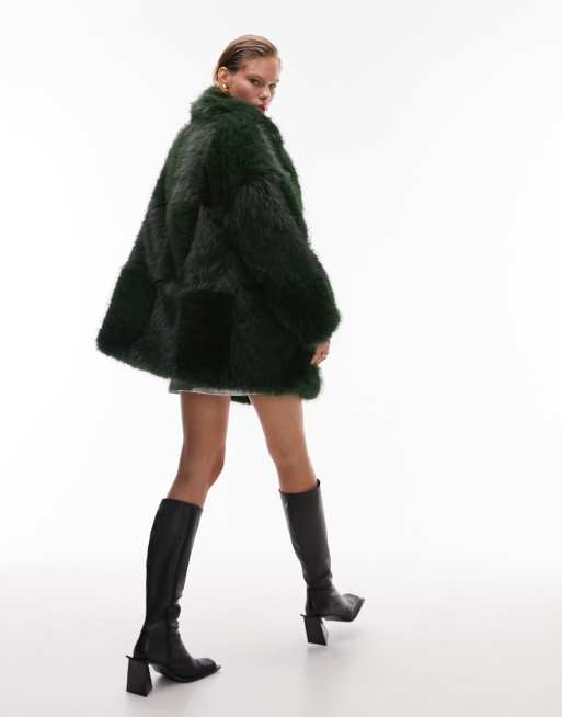 Mid length sale shearling coat