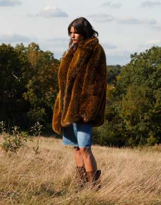 Faux fur clearance coat mid length