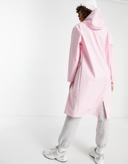 Pink hooded cheap rain mac